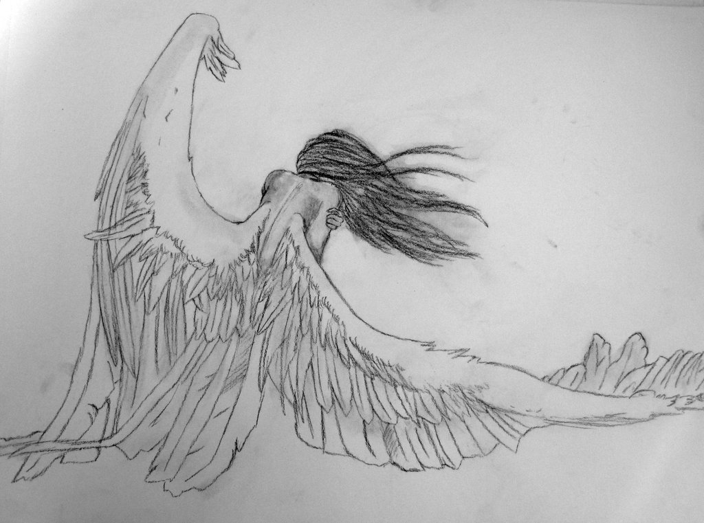 Drawn Angel Detailed - Angel Drawing Sketch. 