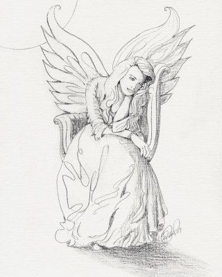 320x400 Angel Drawing Of Pencil Sketches Guardian Angel Drawings In - Angel Drawing Sketch