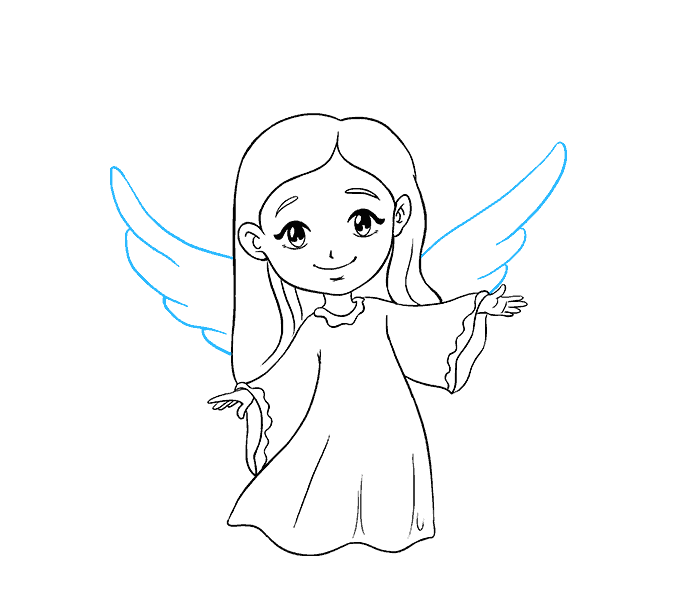 678x600 How To Draw An Angel In A Few Easy Steps Easy Drawing Guides - Angel Easy Sketch