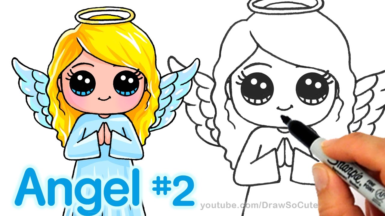 1280x720 How To Draw An Angel Step By Step Cute And Easy - Angel Easy Sketch