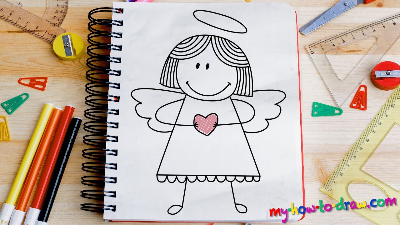 1280x720 How To Draw An Angel - Angel Easy Sketch