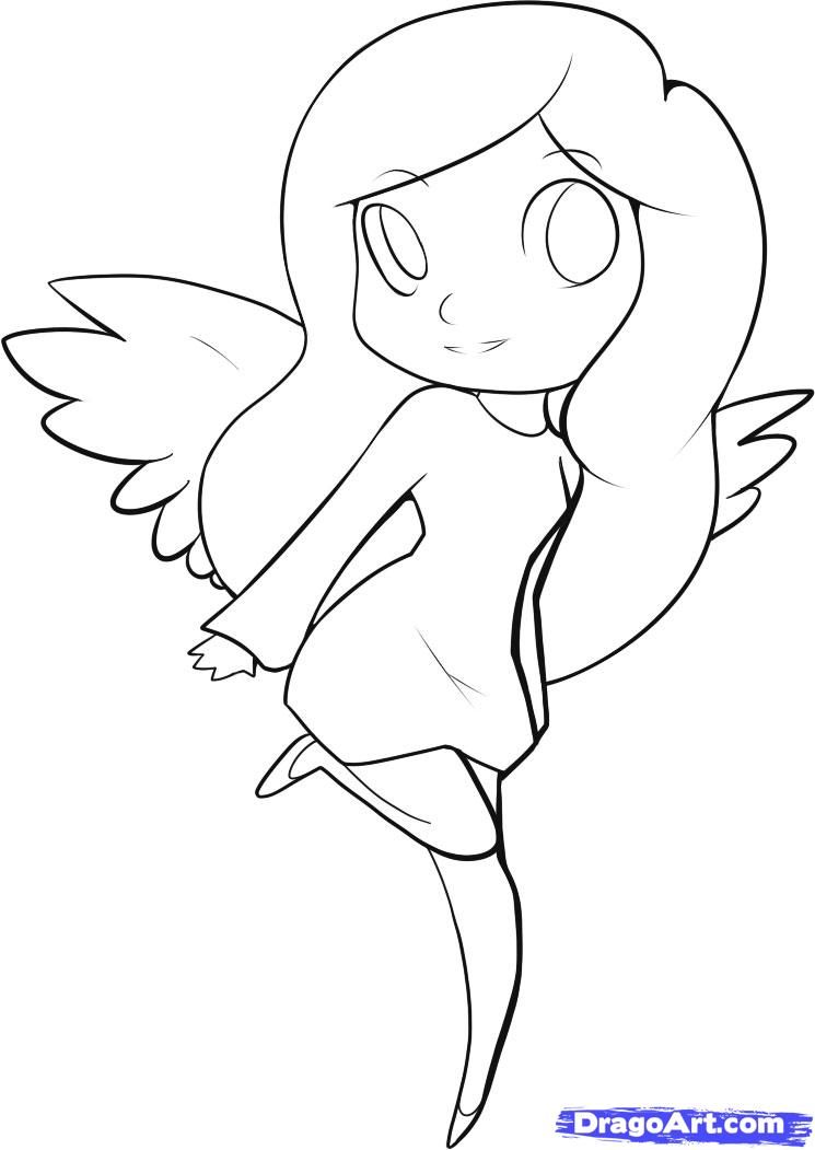 745x1051 Pictures Easy Angel Drawing, - Angel Easy Sketch