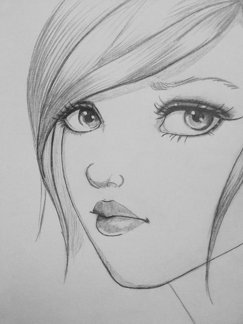 500x667 Angel Face Fashion Illustration Angel, Face And - Angel Face Sketch
