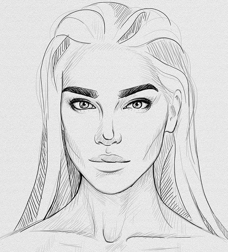 Angel Face Sketch at PaintingValley.com | Explore collection of Angel ...