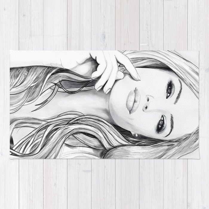 700x700 Xenia Tchoumitcheva Portrait Of An Angel Rug By Davidoff Society6 - Angel Face Sketch