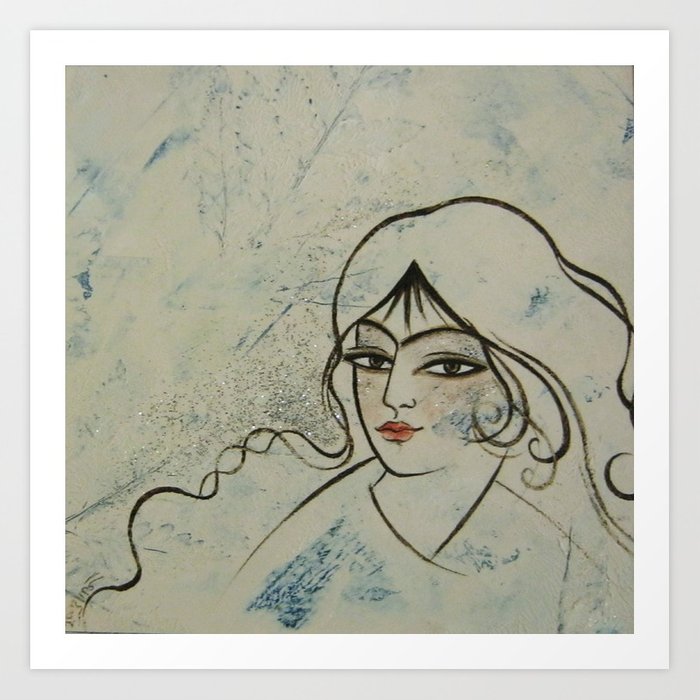 700x700 Angel Face 1 Art Print By Myartshahr Society6 - Angel Face Sketch