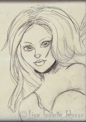 357x504 The Fine Art And Ramblings Of Lisa Isabella Russo 29 Faces, Big - Angel Face Sketch