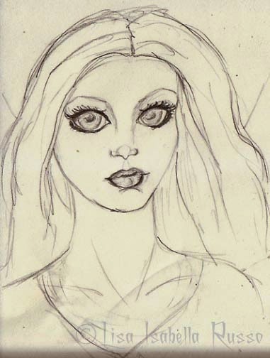 381x504 The Fine Art And Ramblings Of Lisa Isabella Russo Happy Chinese - Angel Face Sketch