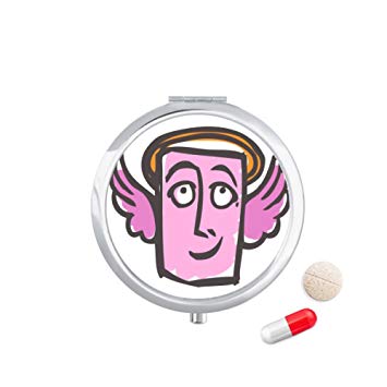355x355 Angel Abstract Face Sketch Emoji Travel Pocket Pill - Angel Face Sketch
