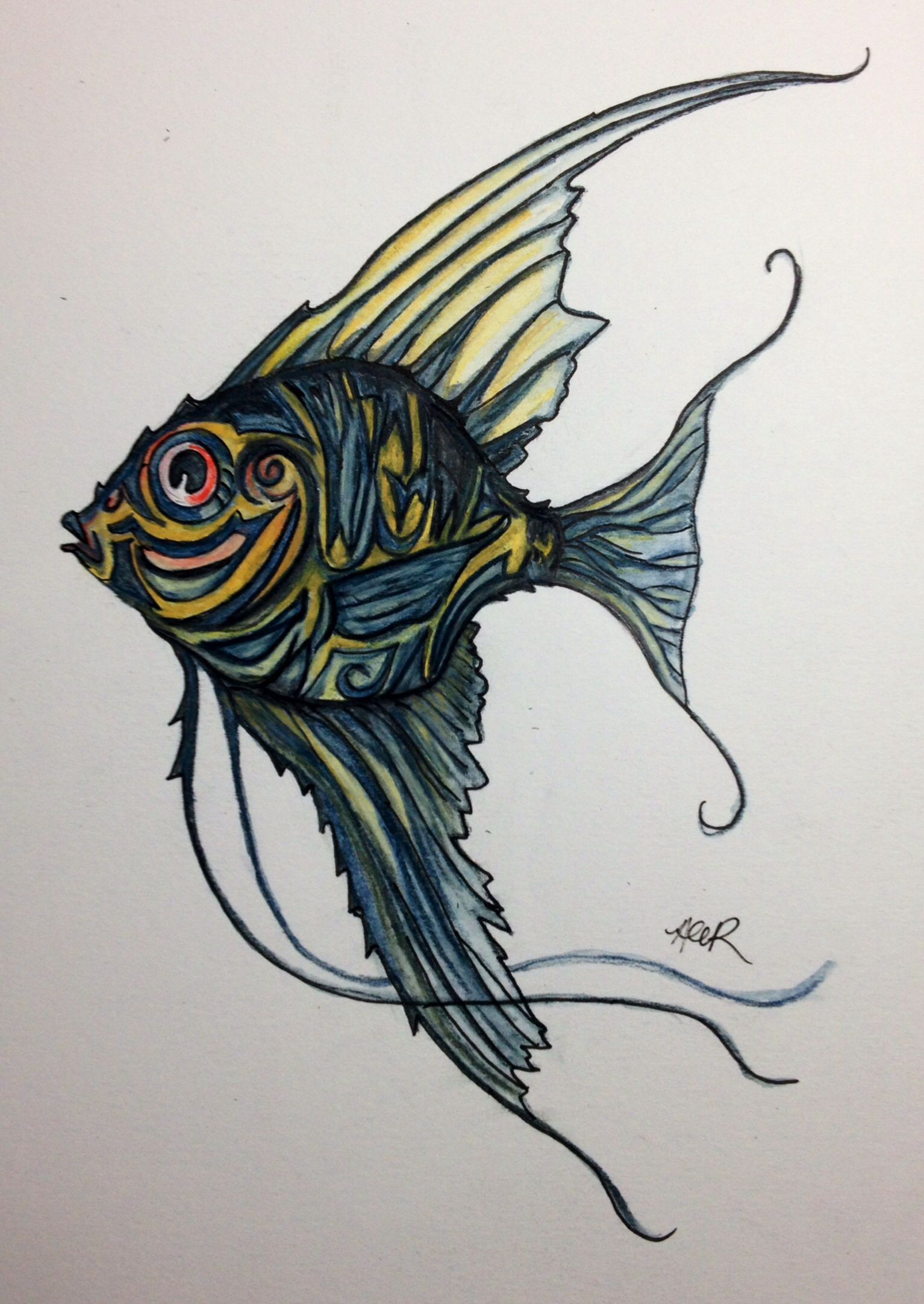 1534x2164 Angelfish Tattoo Design My Artwork Tattoos, Tattoo - Angel Fish Sketch