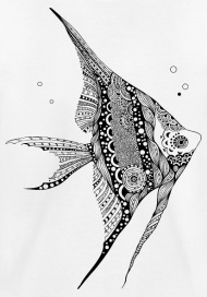 190x272 Bb Monde Tribal T Shirts From South Seas Angel Fish Kids T Shirt - Angel Fish Sketch