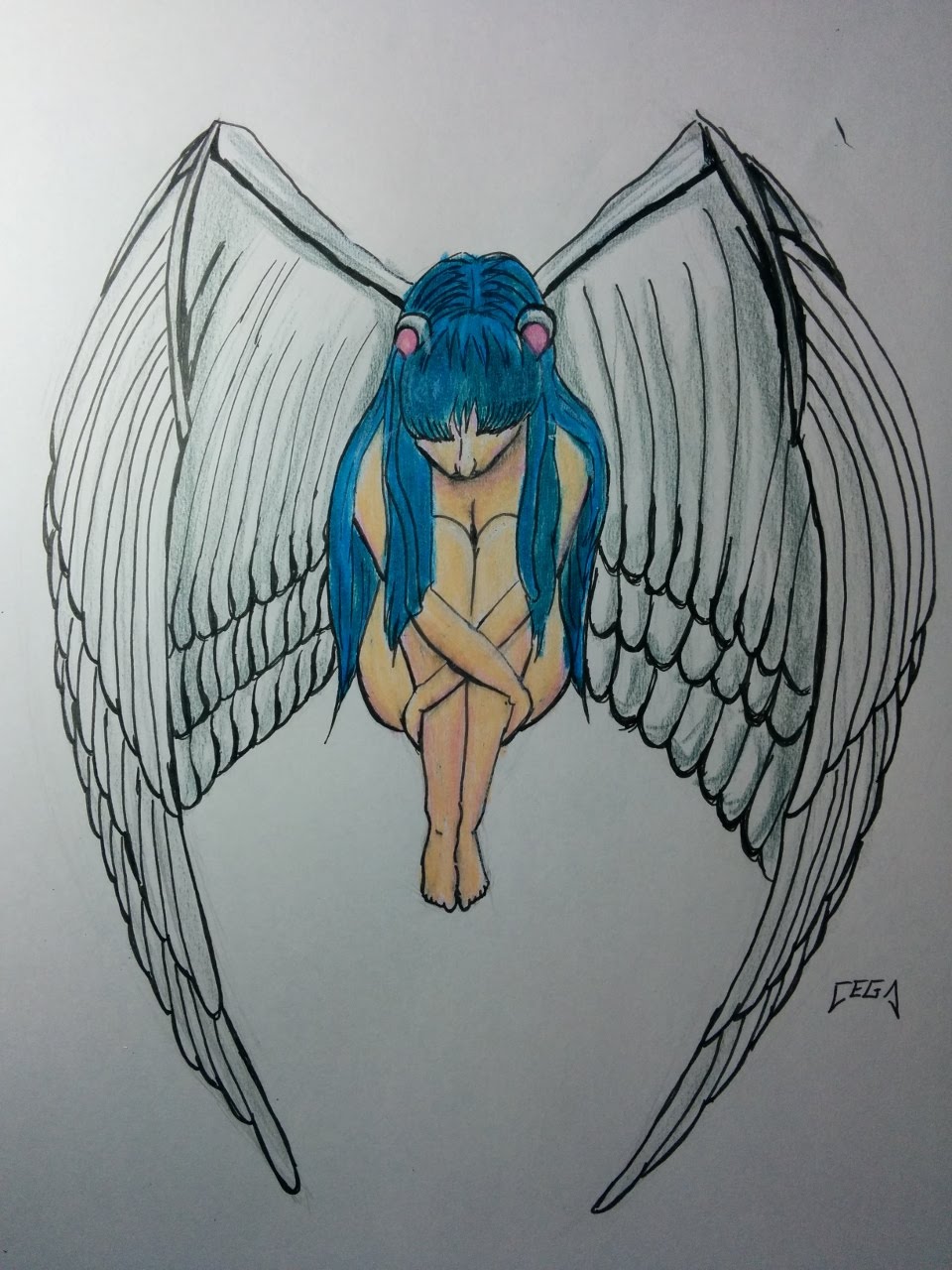 960x1280 Dibujando Un Angel - Angel Girl Sketch