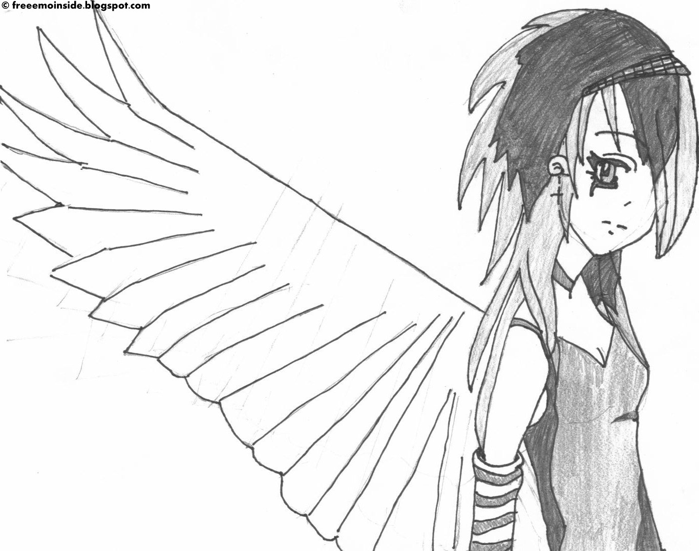 1365x1077 Emo Blog Emo Angel Girl Sketch - Angel Girl Sketch