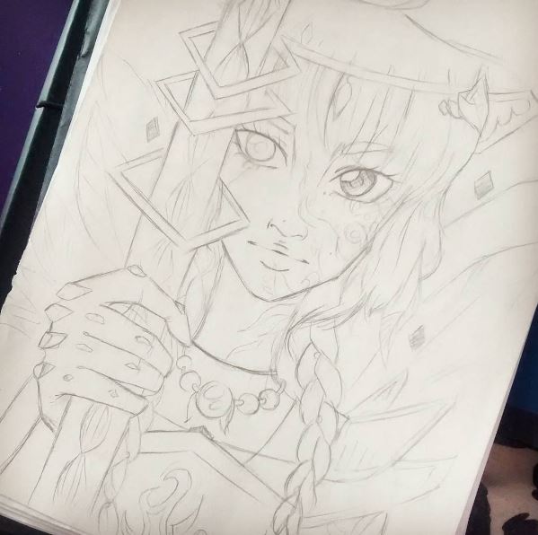 599x596 Manga Angel Girl Sketch By Hannahvictoriabibby - Angel Girl Sketch