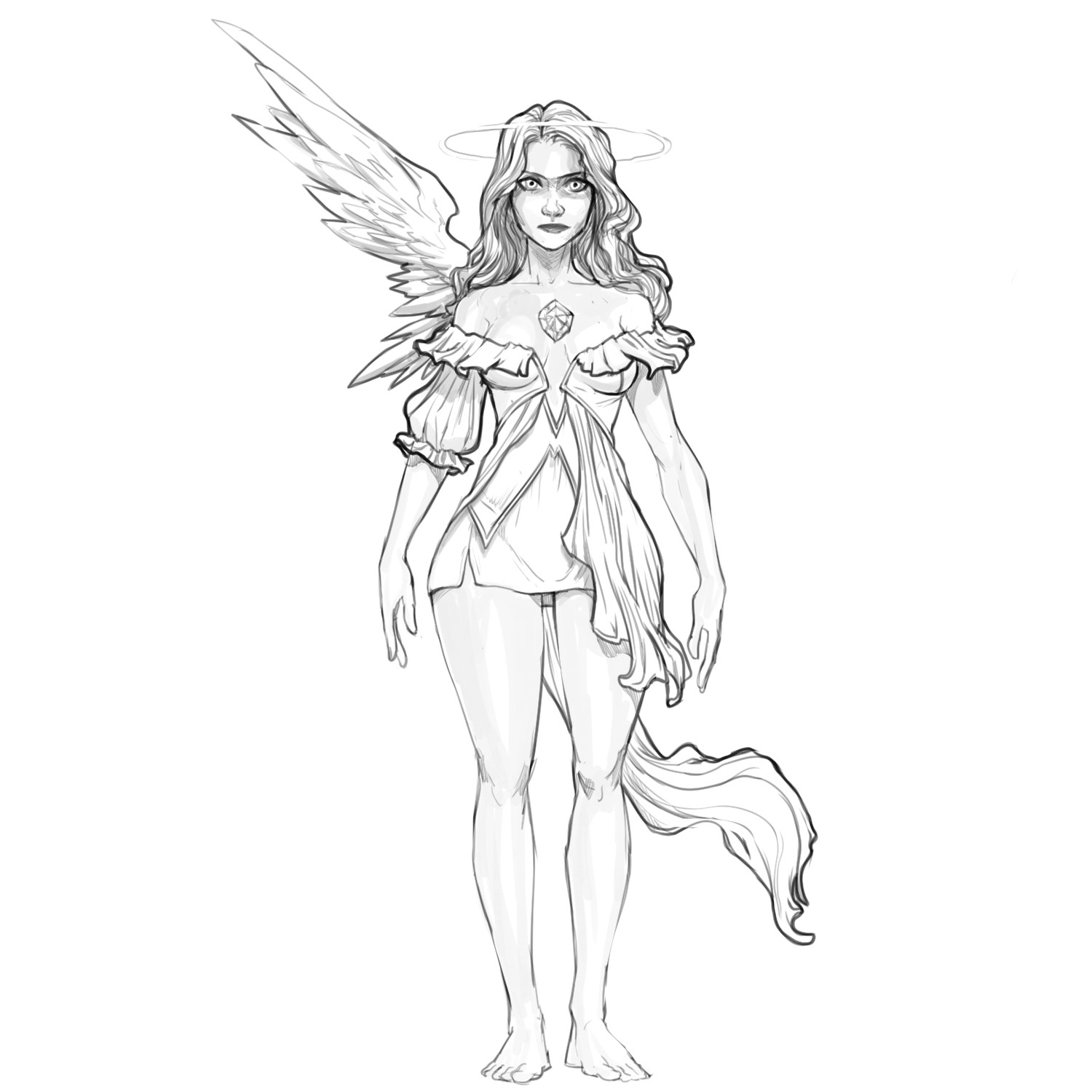 1500x1500 Mathieu Hassan - Angel Girl Sketch