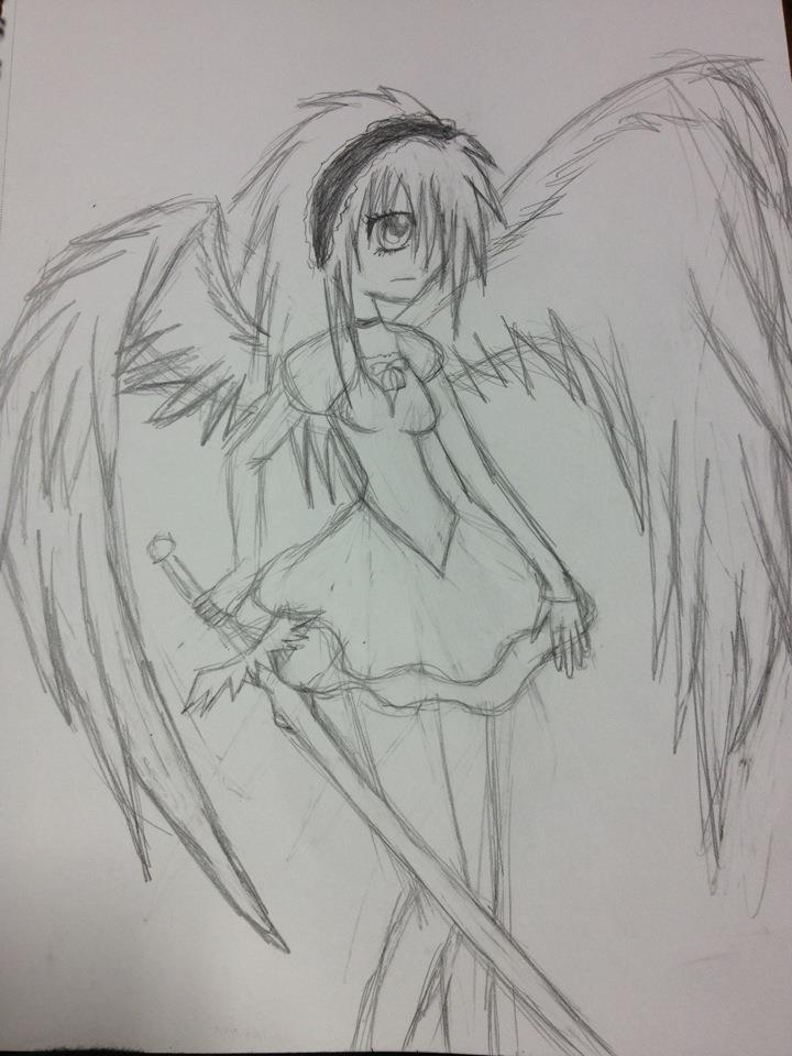 720x960 Angel Girl Sketch By Courtneyteriyaki - Angel Girl Sketch