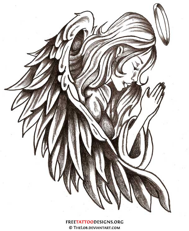 608x740 Angel Tattoos Angel Wings, Guardian Angel And St Michael Designs - Angel Halo Sketch
