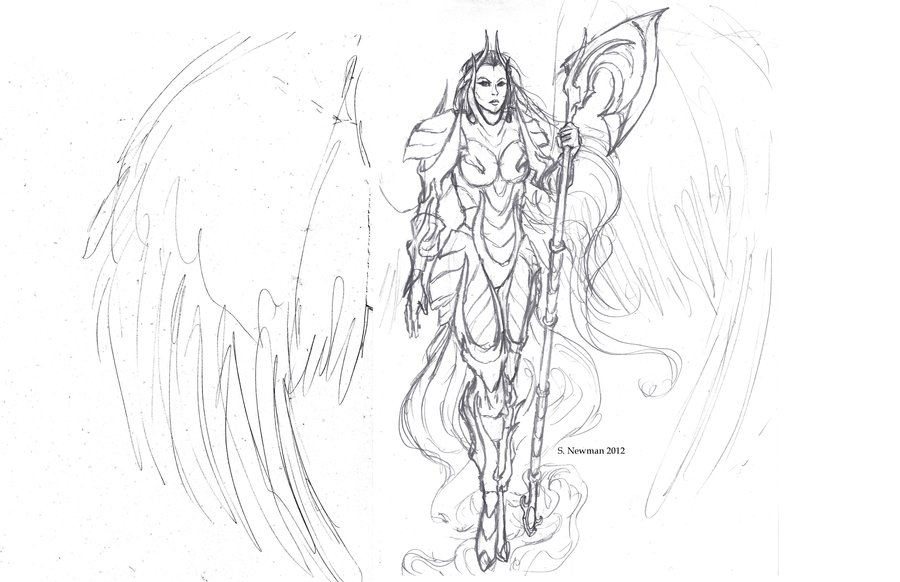 900x582 Angel Of Death Sketch By Skoshwiddershins - Angel Of Death Sketch