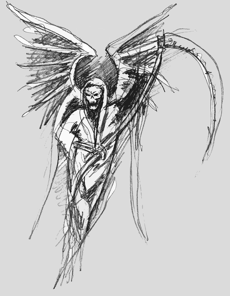 788x1014 Angel Of Death By Kaeloth - Angel Of Death Sketch