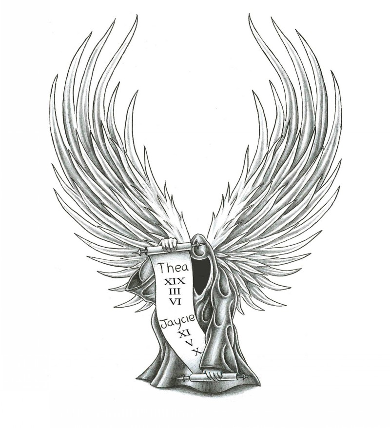 800x878 40 Best Angel Of Death Tattoos Amp Designs With Meaning - Angel Of Death Sketch