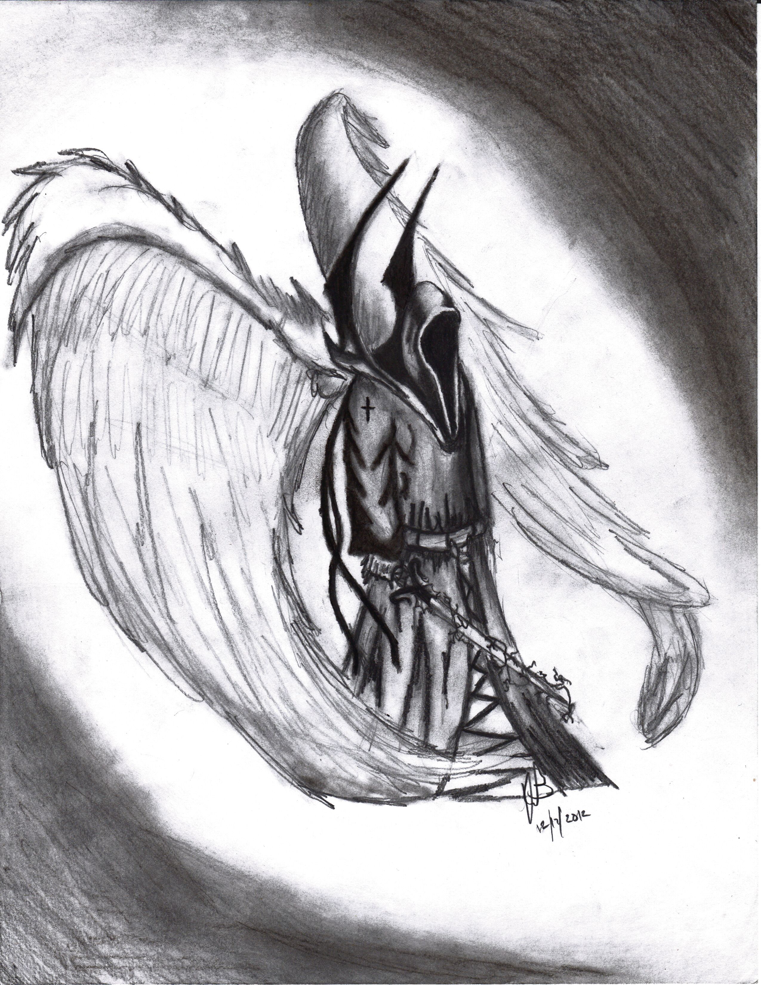 2550x3299 Drawn From Picture Angel Of Death. - Angel Of Death Sketch