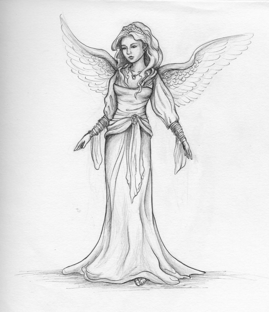 883x1024 Angel Drawings In Pencil - Angel Sketch