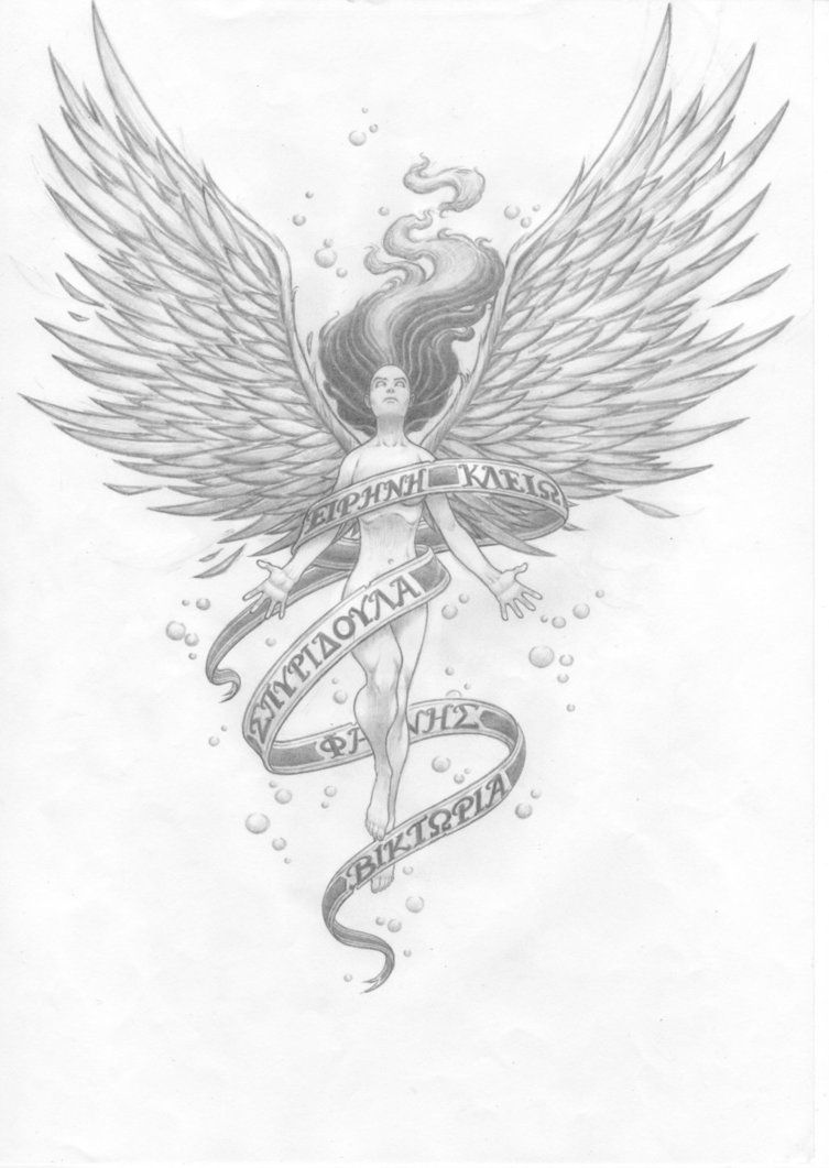 753x1061 Angel Of Sorrow (Tattoo Sketch) By Willietimes - Angel Sketch