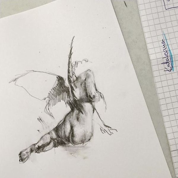 600x600 Angel Sketch - Angel Sketch Images