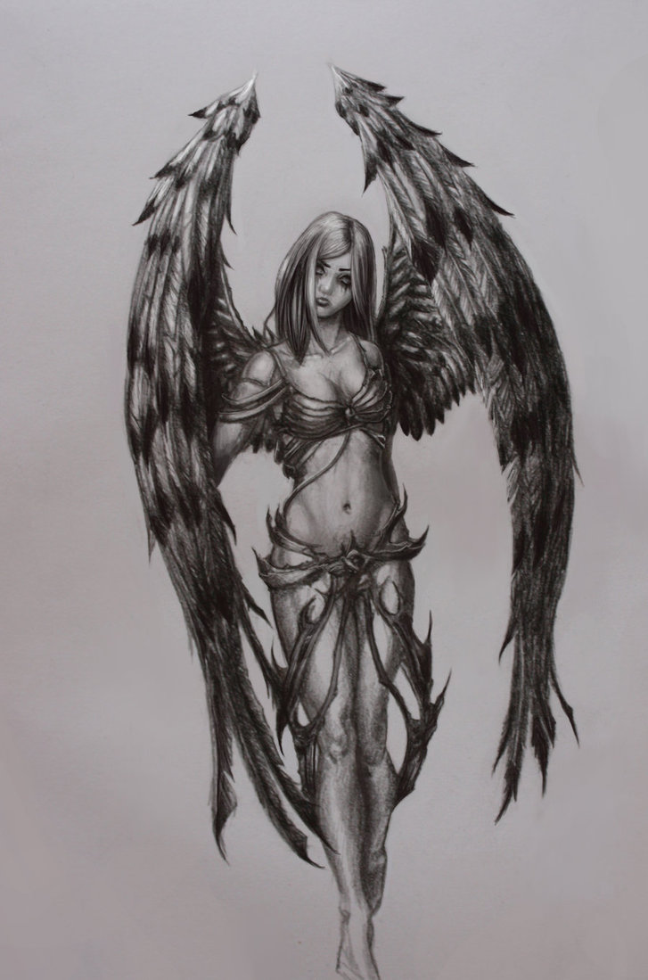 727x1099 Angel Sketch By La Sagne - Angel Sketch Images
