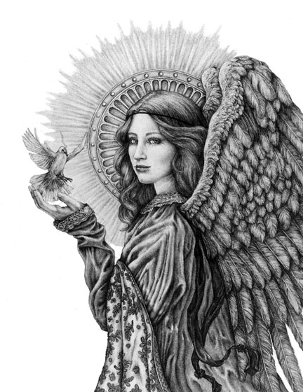 432x560 Pencil Drawings Esther Morrison Smith - Angel Sketches In Pencil
