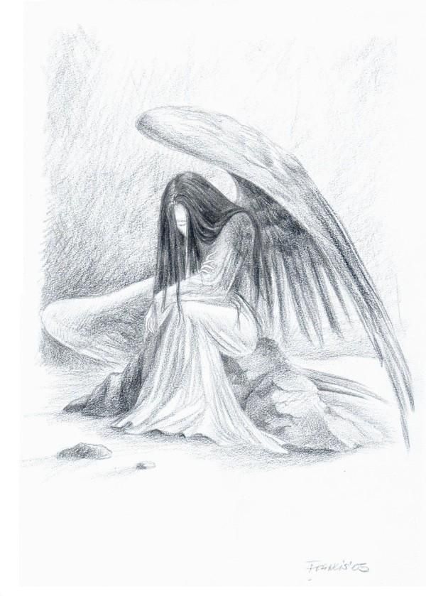 600x839 8 Best Images Of Pencil Drawings Of Angels - Angel Sketches In Pencil