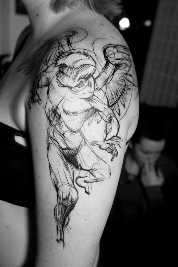 600x896 Best Guardian Angel Tattoos - Angel Tattoo Sketch