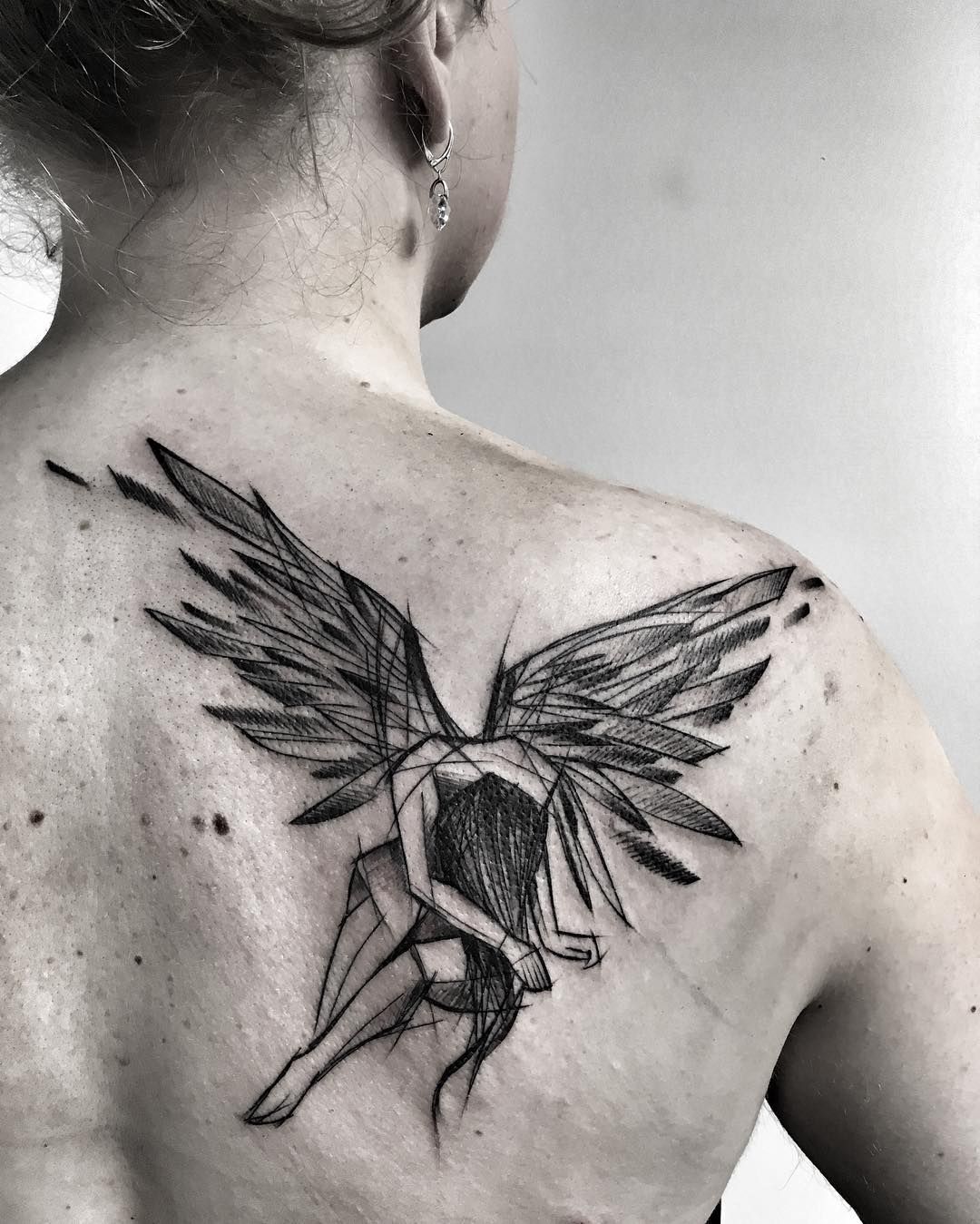 1080x1349 Sketched Angel Tattoo Tattoos Sketches, Angel And - Angel Tattoo Sketch