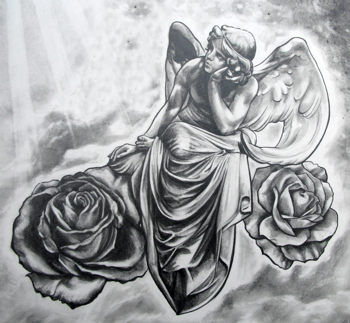 1179x1089 Gudu Ngiseng Blog Tattoo Sketch Angel - Angel Tattoo Sketch