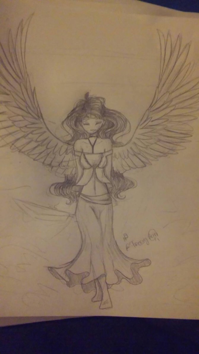 671x1191 Angel Warrior Sketch By Jayfrost71 - Angel Warrior Sketch