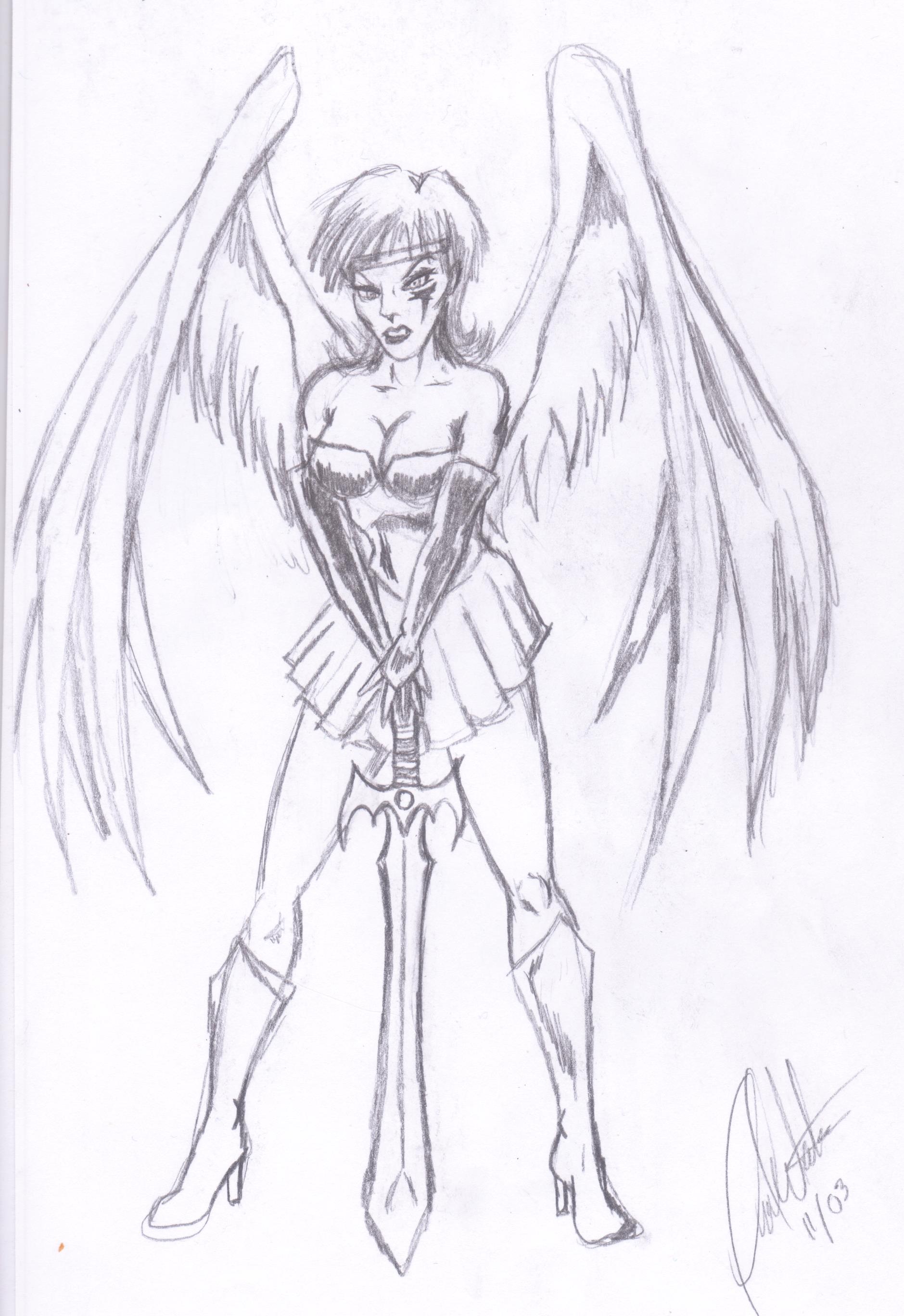 1879x2736 Angel Warrior By Creatingarte On Newgrounds - Angel Warrior Sketch