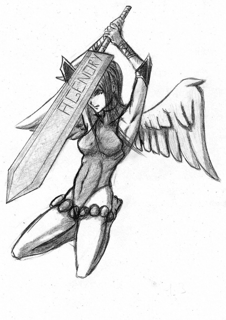 752x1063 Angel Warrior By Agenory - Angel Warrior Sketch
