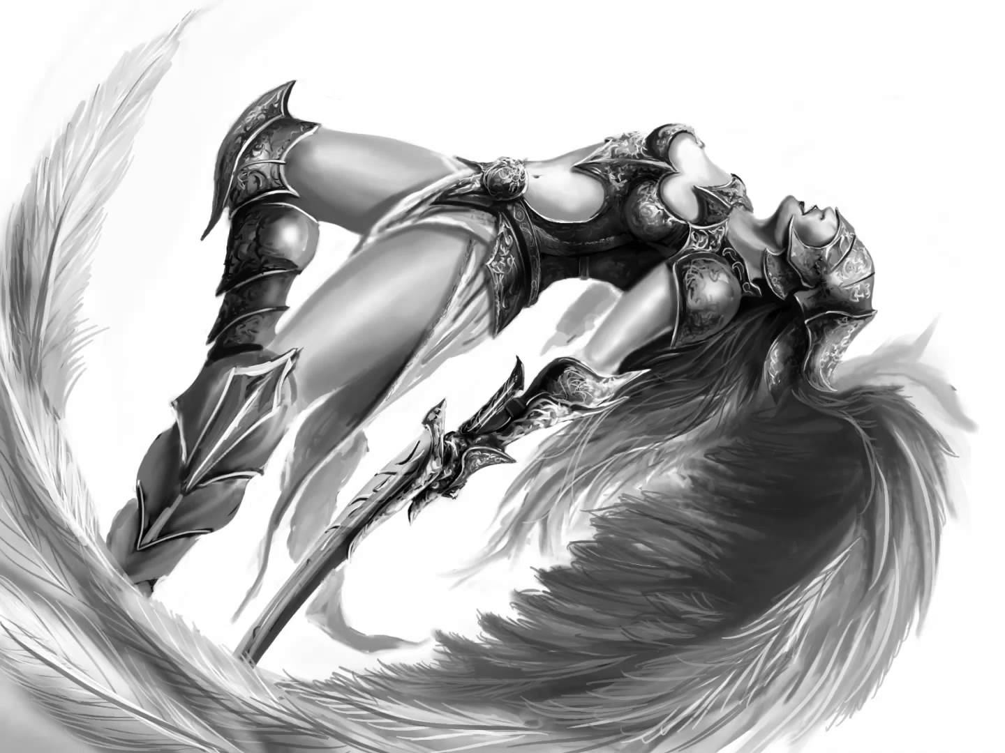 Female Angel Warrior. 