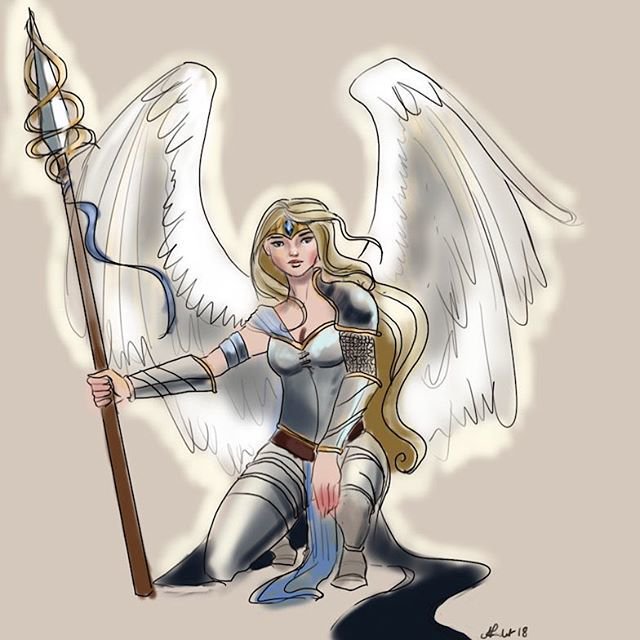 640x640 Nicole Cadet On Twitter Angel Warrior Sketch @procreate - Angel Warrior Sketch