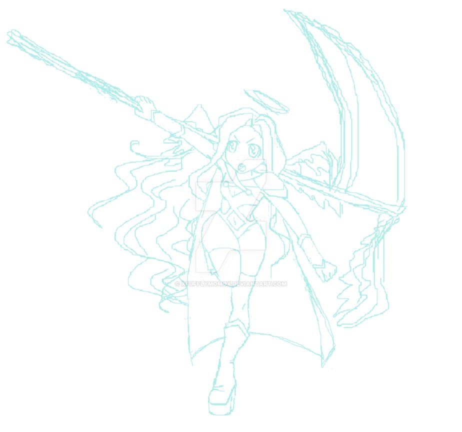 924x864 Angel Warrior Sketch (Wip) By Xfufflymomox - Angel Warrior Sketch