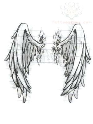 Angel Wings Sketch at PaintingValley.com | Explore collection of Angel ...