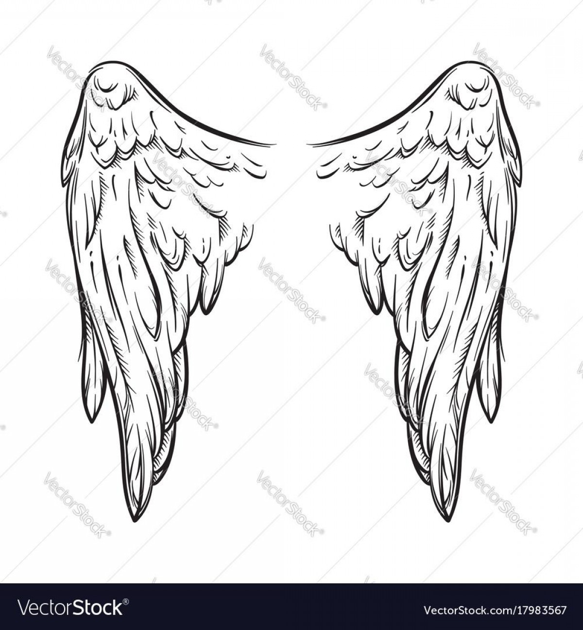 1200x1296 Angel Wings Tattoo Tribal Vector Sohadacouri - Angel Wings Tattoo Sketch