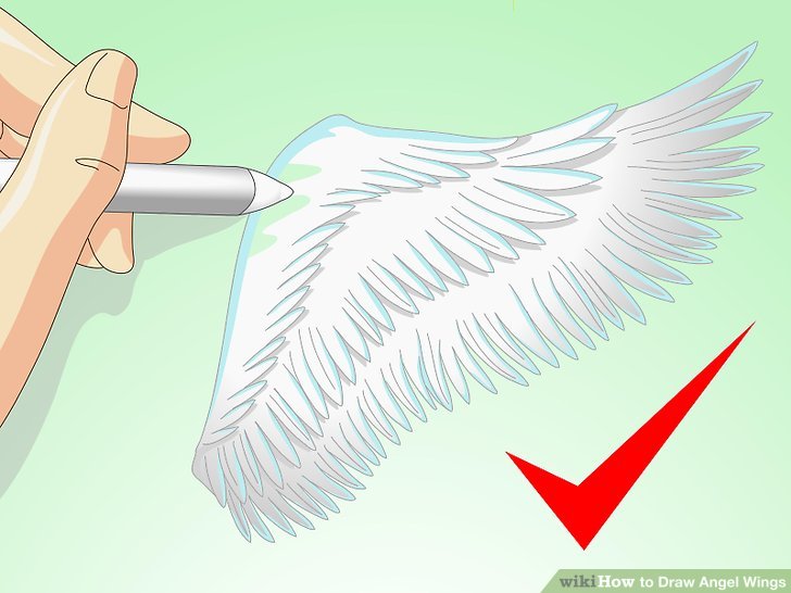 728x546 How To Draw Angel Wings 14 Steps (With Pictures) - Angel With Wings Sketch