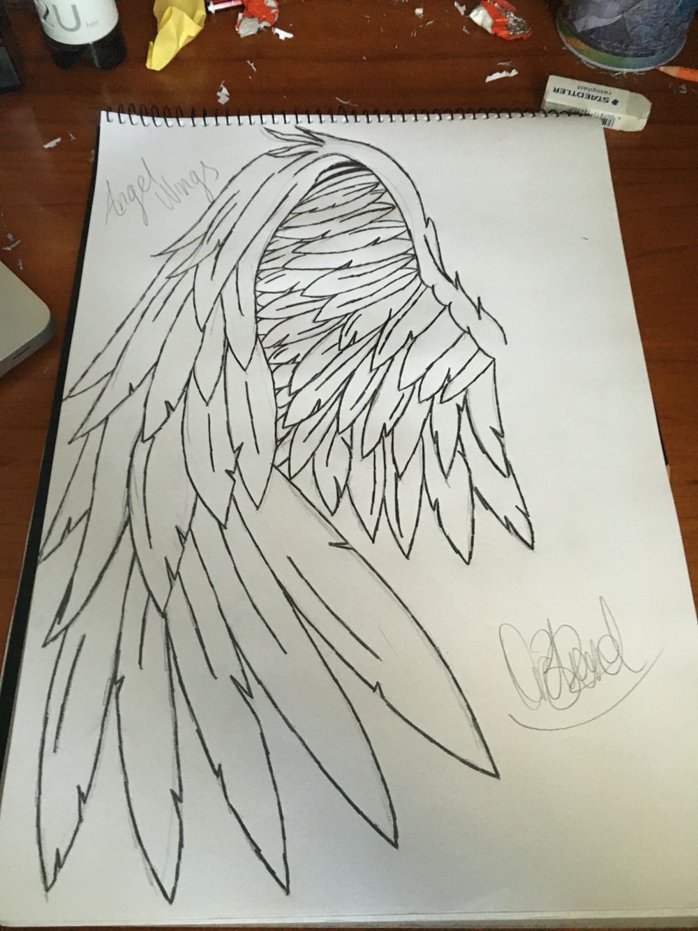 1000x1334 Quick Sketch - Angel With Wings Sketch