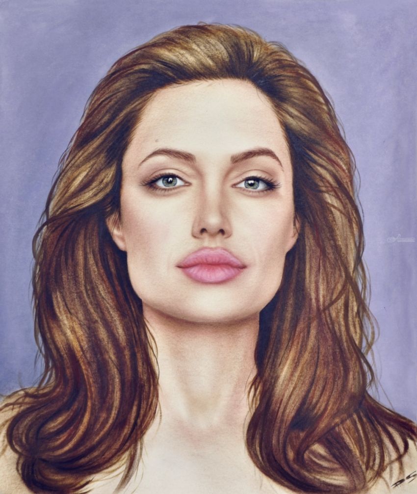 850x1007 Angelina Jolie Drawings Sketch By Stefan Pabst - Angelina Jolie Sketch