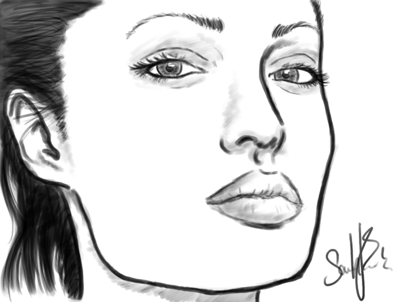 800x600 Angelina Jolie Sketch By Screamingromeo - Angelina Jolie Sketch