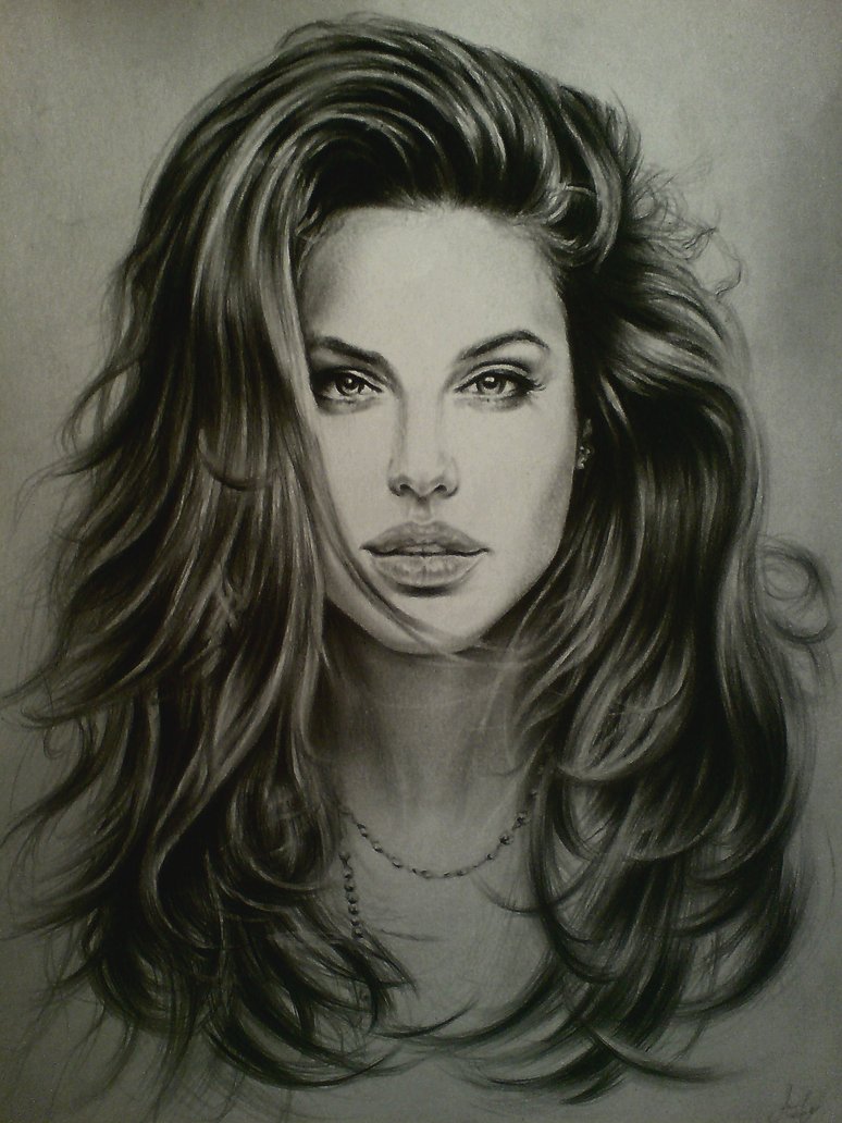 Angelina Jolie Sketch at PaintingValley.com | Explore collection of ...