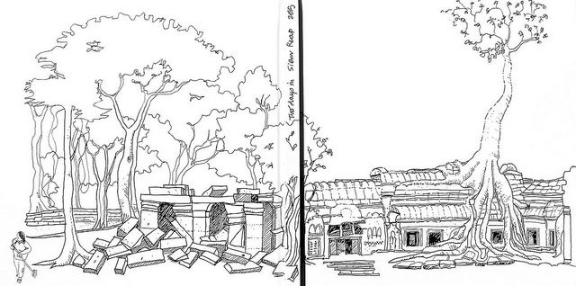 640x318 Angkor Wat As A Backdrop For Selfies Urban Sketchers - Angkor Wat Sketch