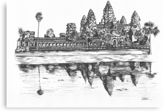 550x378 Angkor Wat Canvas Prints By Natashaisonart Redbubble - Angkor Wat Sketch