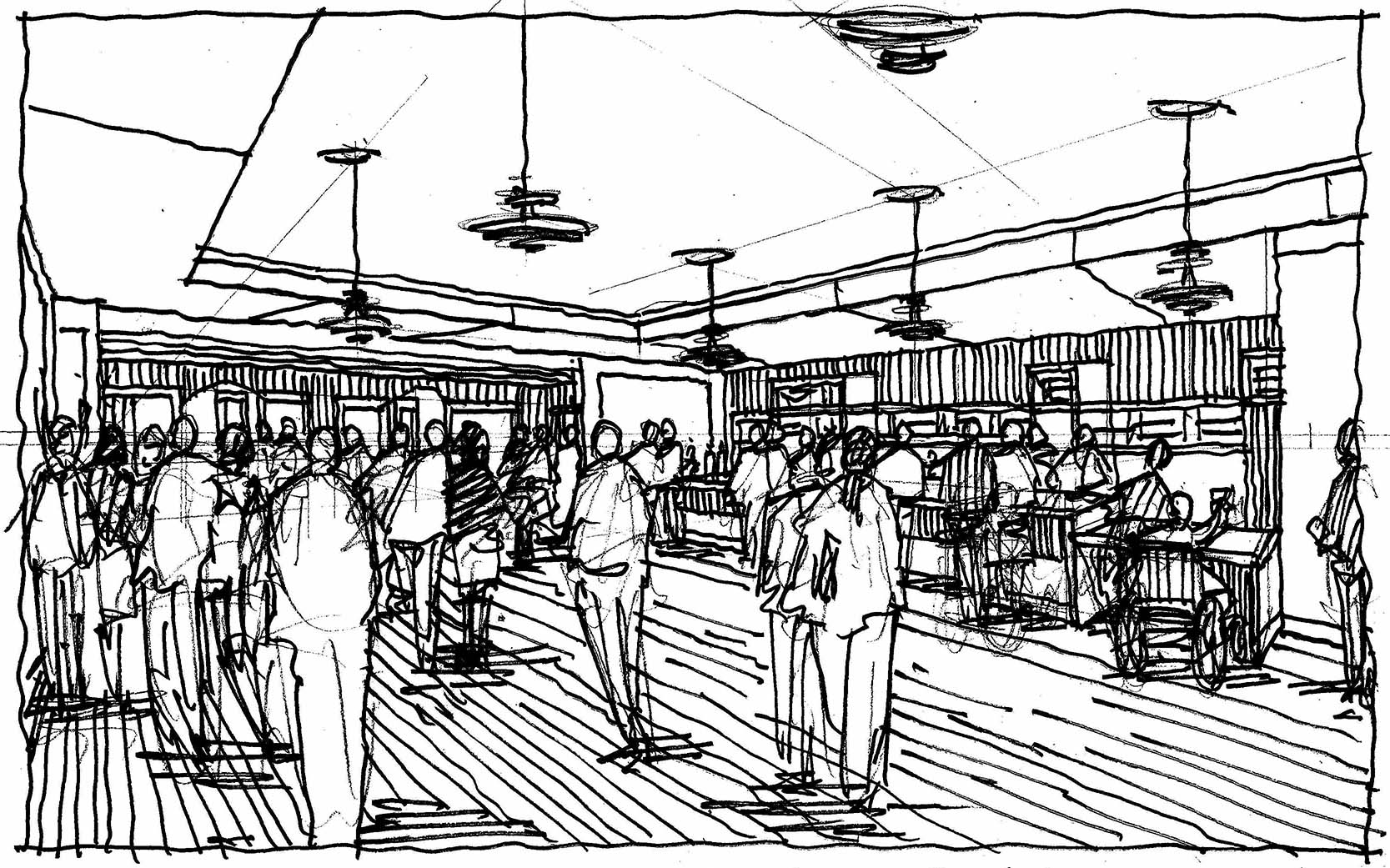 1667x1041 Changed View Angle For Barlobby Interior Sketch Jeffrey Michael - Angle Sketch